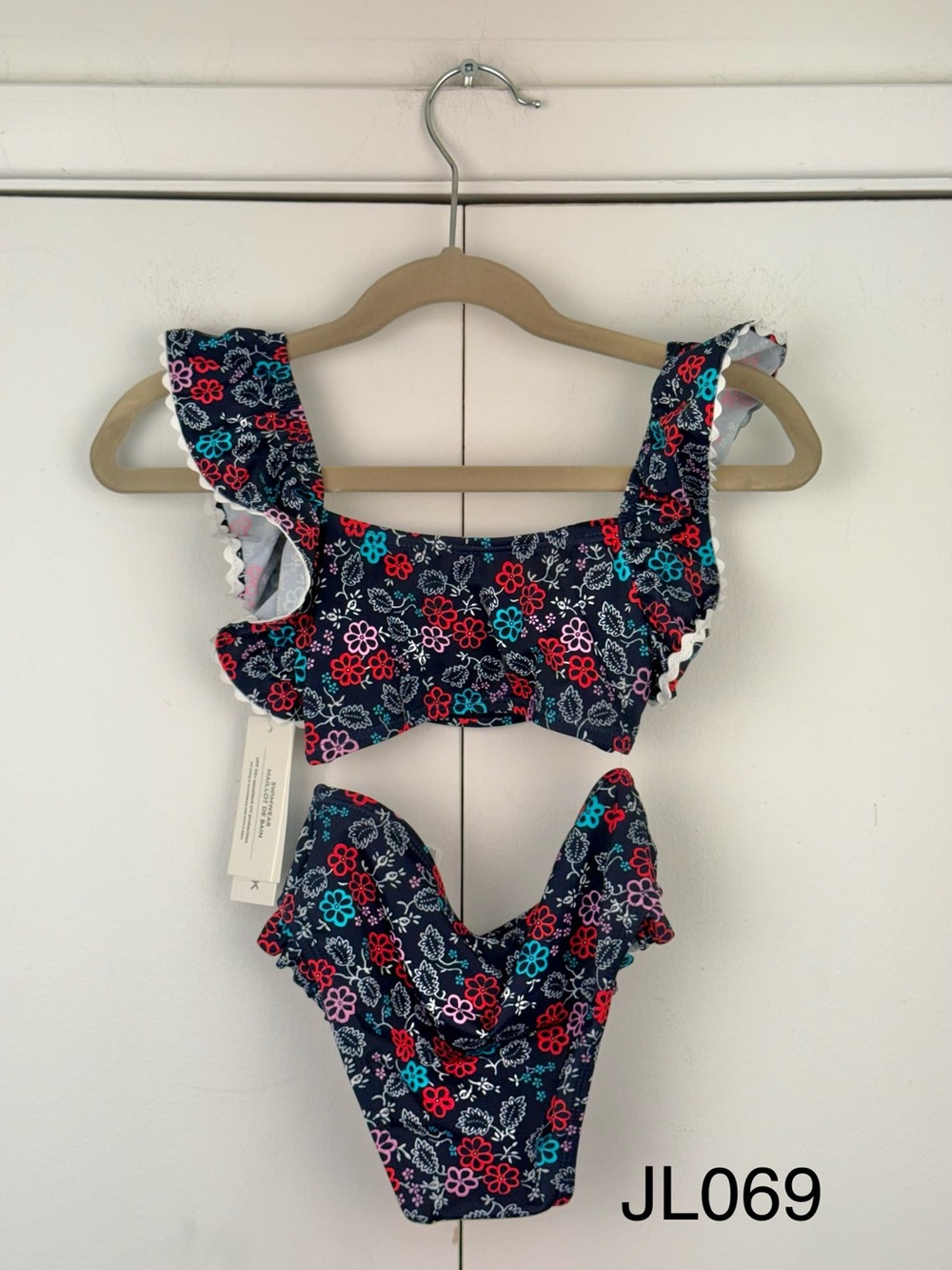NWT Janie and Jack Floral Ruffle 2-Piece Swimsuit Girls 4